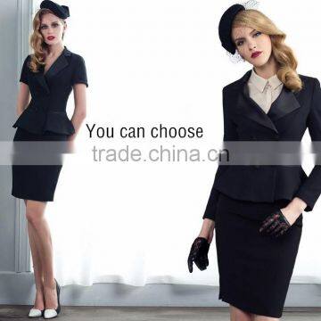 2014 Ladies Two Pieces Long Sleeve Blazer and Skirt Set Women Office Business Suit photo-6