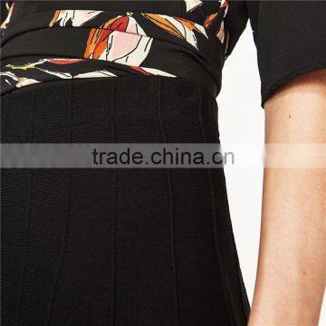 2017 OEM Spring Elegant Black Midi Flared Skirt With the Hem photo-5