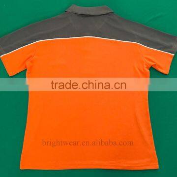 Contrast 100% Polyester Knit Fabric Embroidery Safety Custom Short Sleeve Protective Polo Shirt photo-4