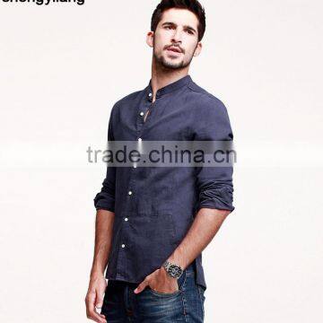 Long Sleeve Plain Shirt 100 Linen Shirts Made in Guangzhou photo-4