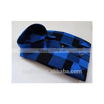 100% cotton royal blue big plaid flannel shirt