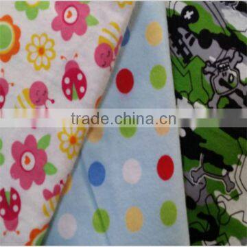 combed 20*10 40*42 cotton reactive printed flannel fabric wholesale