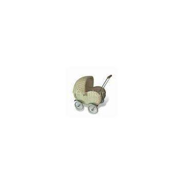 57 x 38 x 57cm Babies Stroller/Carriage with 4 Wheels and One Pulling Handle, Made of Rattan