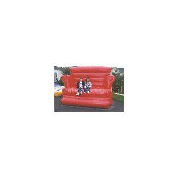 Red Durable Pvc Tarpaulin Inflatable Sofa Air Bed Furniture , Inflatable Couch Furniture