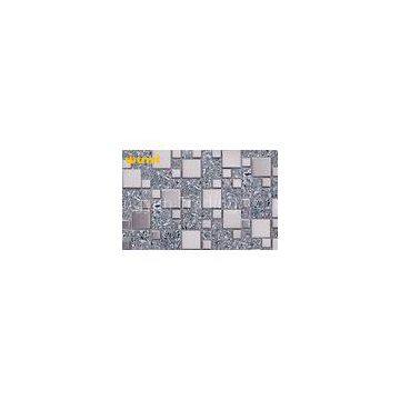 Eco - Friendly Amber Vein Glass Mosaic Wall Tile For Exterior Building