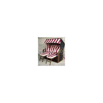 Contemporary Wood And Rattan Roofed Beach Chair & Strandkorb For Hotel