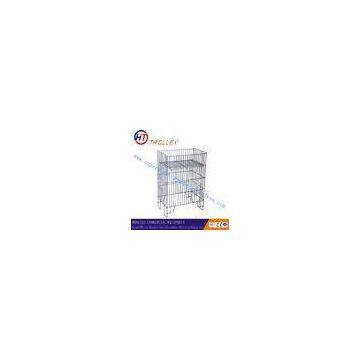 Oblong Foldable / Stackable grocery store Wire Dump Bin For Warehouse