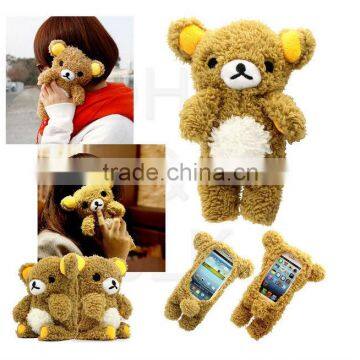 3D Cute Doll Toy Cool Plush Teddy Bear Cover Case For Samsung Apple cell Phones