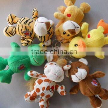Custom animal design plush animal keychain