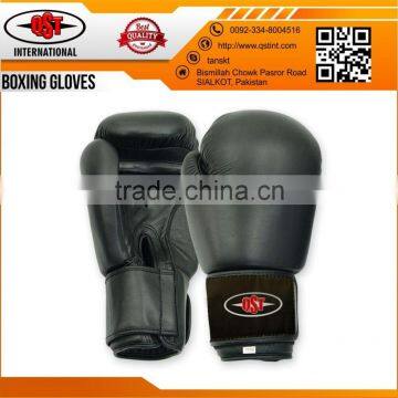 Genuine Cowhide Leather Boxing Gloves Black