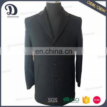 new collar men wool coat with double jet pocket