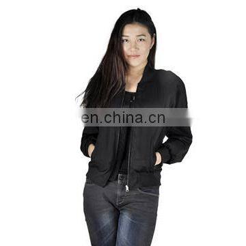 Spring/Autumn fashion women Black jackets with a zipper