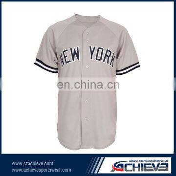 Wholesale heat transfer polyester cheap dry fit baseball jersey