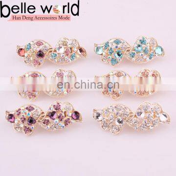 Womens Rhinestone Flower Bunch Large Alloy Hair Clips Barrettes