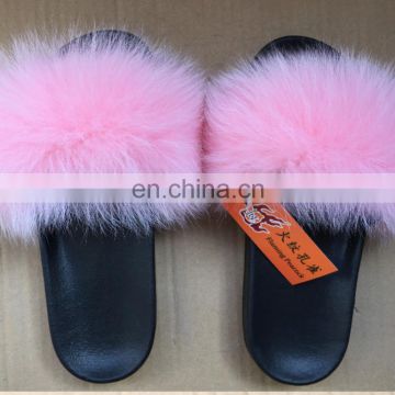 2017sexy summer slippers,Fur slippers fox fur shoes summer and autumn slippery home Slippers for women