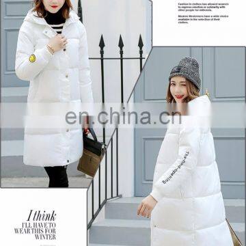 2017 New Down Jacket Korean Version of the Color Hooded Smile to Increase the Long Section of Women's Cotton Coat