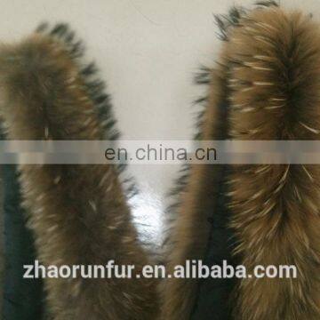 Real Raccoon Fur Collar for Garment Wholesaler Raccoon Fur Trim/piping photo-3