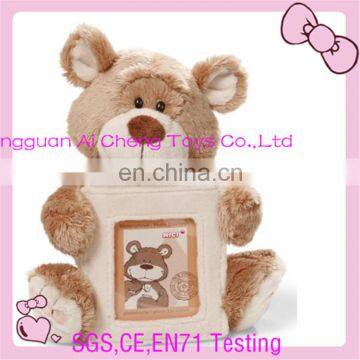 OEM teddy bear hold plush photo frame