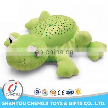 Funnt soft electric plush green frog dog toy for kids