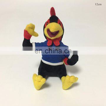 2017 new type mascot plush stuffed rooster chicken cute soft keychain toy