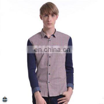 T-MSS542 Splice Design Plaid Latest Shirts for Men Pictures