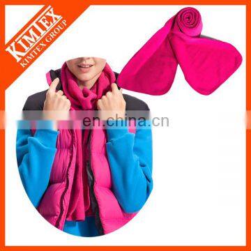Colorful custom brand promotion polyester polar fleece scarf