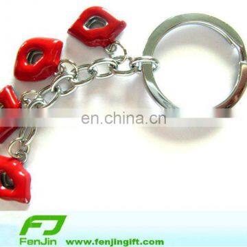 lipstick custom metal keychain