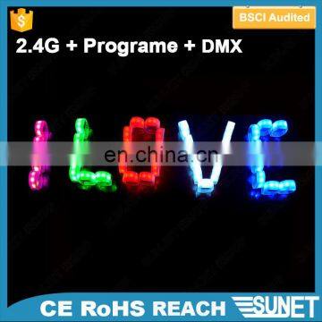 promotion concert lights DMX controllable LED bracelets custom LOGO printed 2.4G programmable led light board