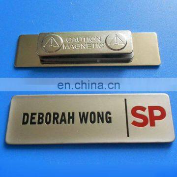 2017 rectangle shape soft enamel metal magnetic name badge