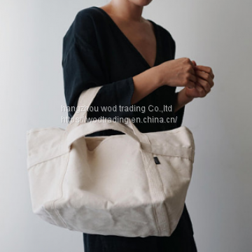 weekender canvas tote bag with 6 pockets