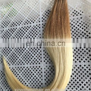 Factory price new arrival 100% european hair ombre remy tape hair extension