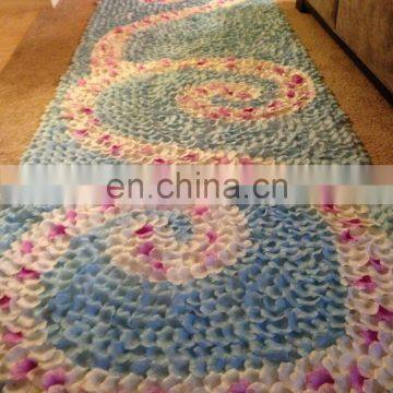 Blue & White Silk Rose Petal Aisle Runner