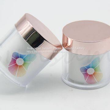 50g Double Wall Cosmetic Plastic Facial Mask Jar