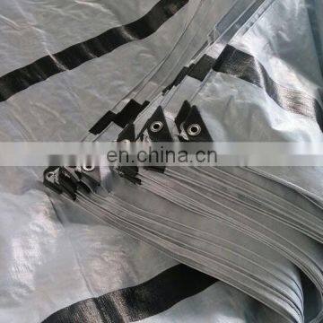 relief pe tarpaulin with logo printed,black bands reinforced tarpaulin