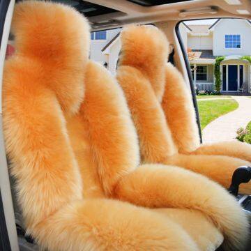 Premium Fluffy Sheepskin Fur Car Seat Cover photo-3