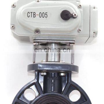 AC220V AC24V DC24V DN50 DN65 DN80 UPVC CPVC motorized wafer butterfly valve