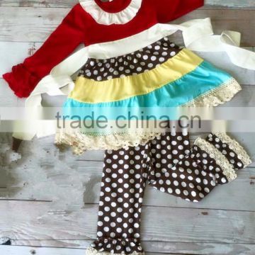 New design kids clothing children ruffle pants set children's boutique clothing