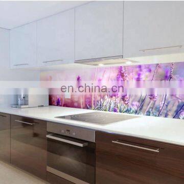 Customized printed glass splashback 4-10mm painted glass kitchen splashback tempered glass