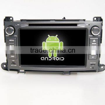 Quad core!car dvd with mirror link/DVR/TPMS/OBD2 for 8 inch touch screen quad core 4.4 Android system TOYOTA SIENNA