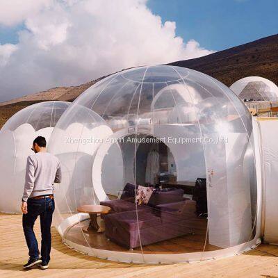 1.0mm PVC cheap price outdoor commercial grade inflatable transparent ball tent,clear inflatable trade show bubble tent