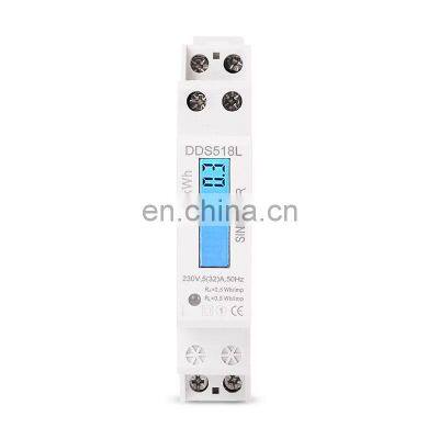 Single Phase LCD Backlit Wattmeter Power Consumption Watt Energy Meter kWh AC 5-32A 230V 50Hz 110V 60Hz Electric Din Rail Mount