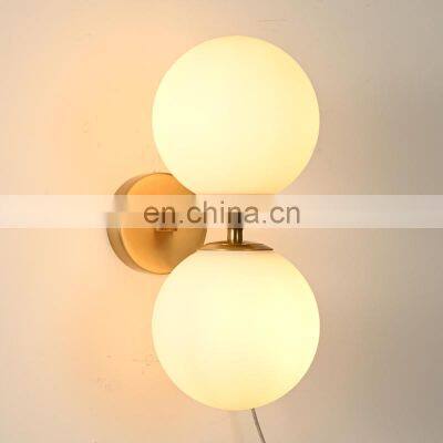 America Iron street light oriental lamp the room glass ball copper wall lamp