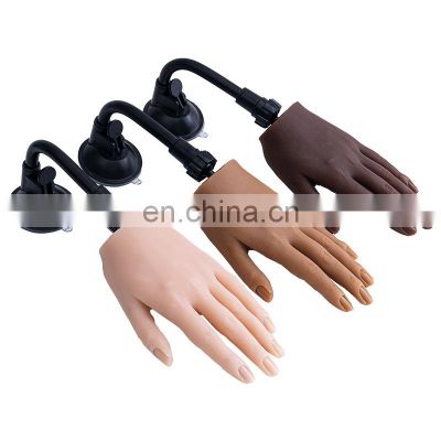 High Quality Flexible Bendable Silicone Nail Art Practice Model Hand Training Tool Reverse Mould by Real Hands with Joint Inside