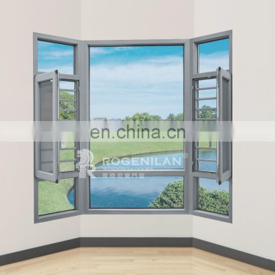 Double Pane Storm Aluminium Security Mute Huge Aluminum Casement Window For America