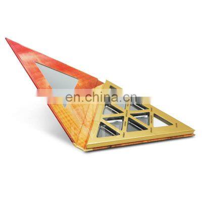 Best Sale Special Shape Cosmetic Packaging Custom Triangle Eyeshadow Palette With Magetism Closure