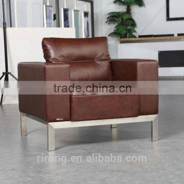 Low Back Sofa Cushion and Stainless Steel Feet Violino Leather Sofa Jitem 8039 photo-2