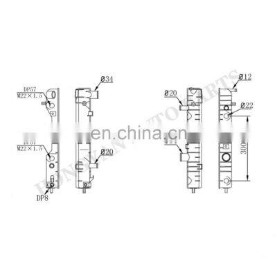 Auto share parts for opel car aluminium radiator with plastic tank for VAUXHALL OMEGA