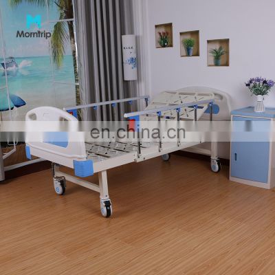 One Crank Backrest Hospital Equipment Manual Hospital Bed for Patient with Casters