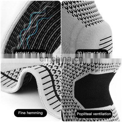 2021Best Seller Nylon Sports Knee Support Compression Sleeve Knee Brace With Side Stabilizers & Patella Gel Pads photo-3