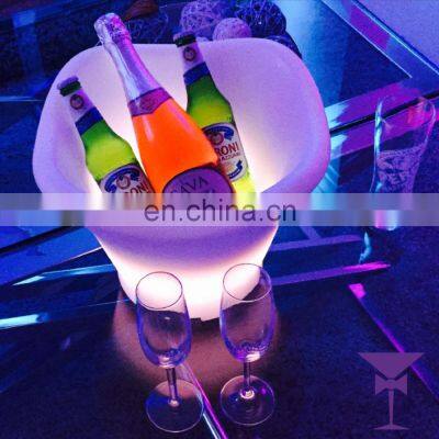 Customized Double Wall Square Led Ice Bucket for Bar Party Use Led Ice Buckets Ice Cooler